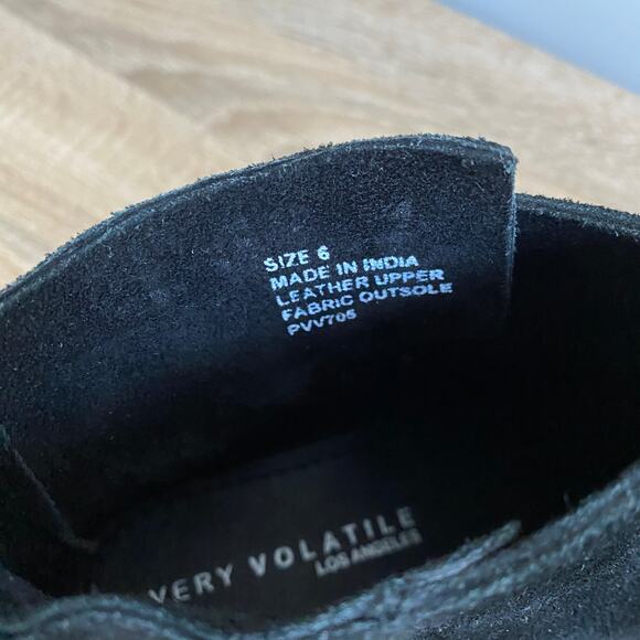 Very Volatile LA Suede Leather Ankle Boots Aldworth Booties Back Zip Black 6 - Picture 8 of 8